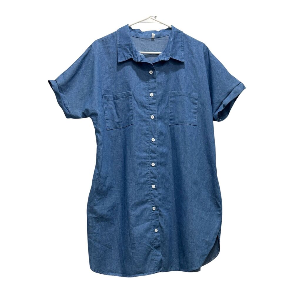 No Brand Womens Light Denim Button Down Dress Size XL